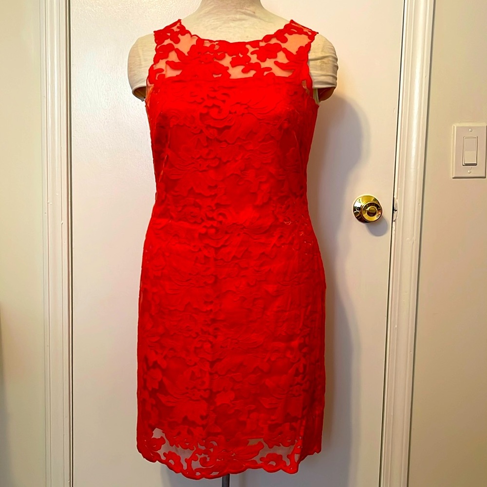 Gianni Bini red lace dress, 6, EUC.